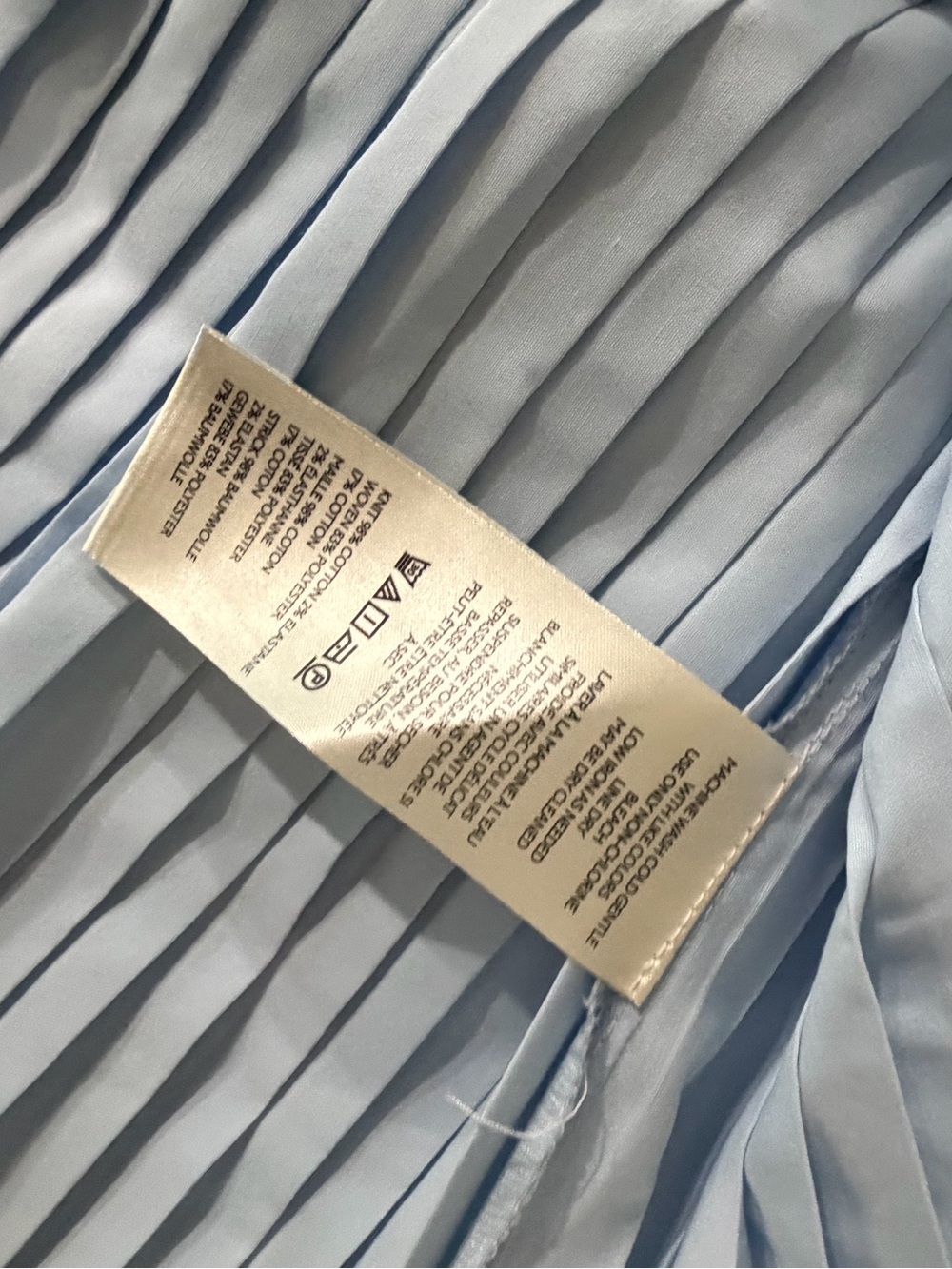 Anthropologie Women’s Ribbed Button-Front Pleated Light Blue Blouse M - Picture 12 of 12